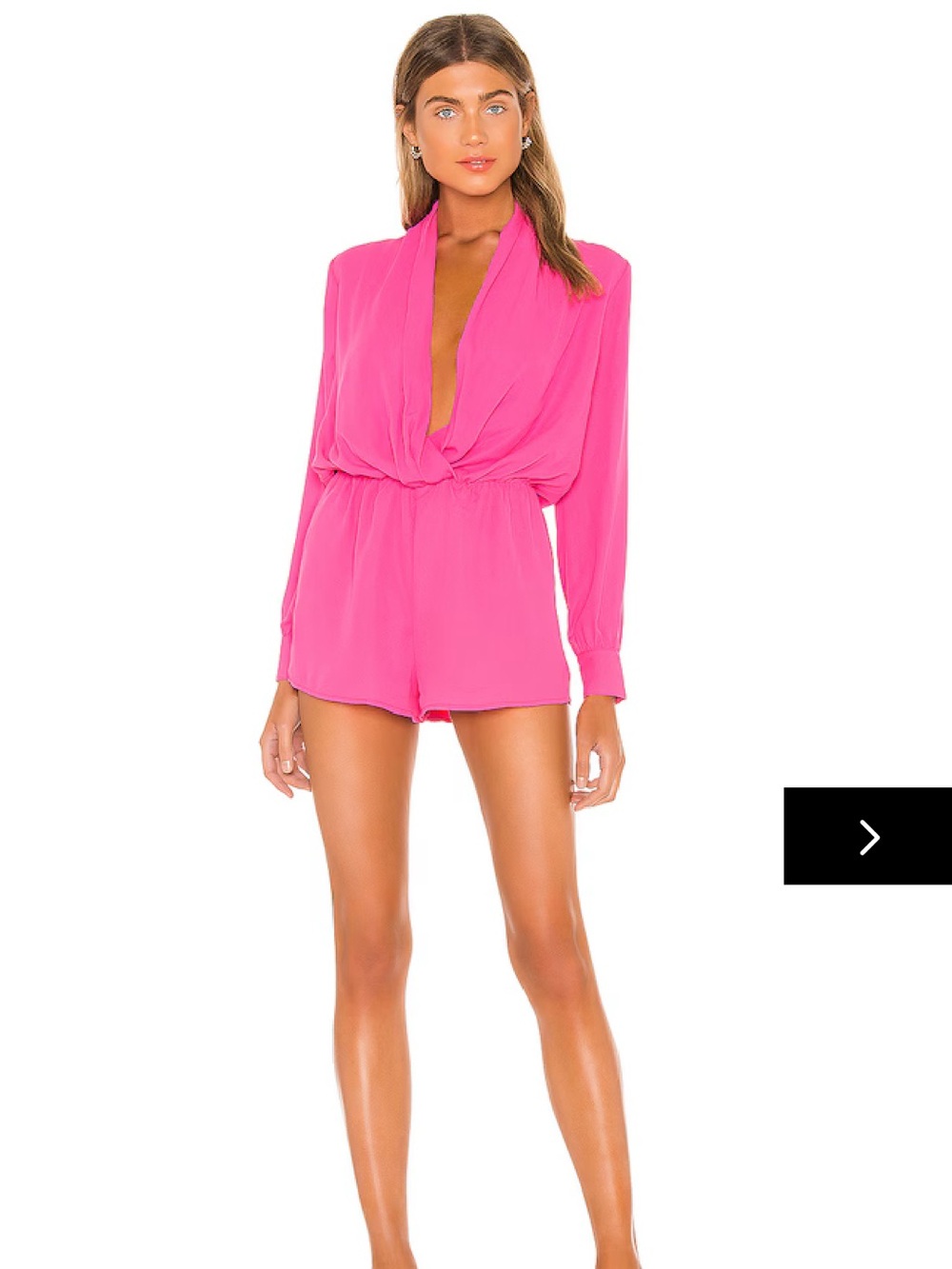 superdown Neon Pink Plunge Romper size S